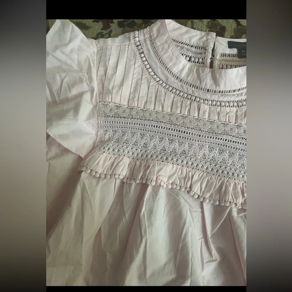 J crew crochet and ruffle blouse - Picture 5 of 5